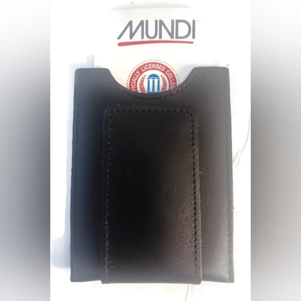 Genuine Leather Magnetic Money Clip, Black